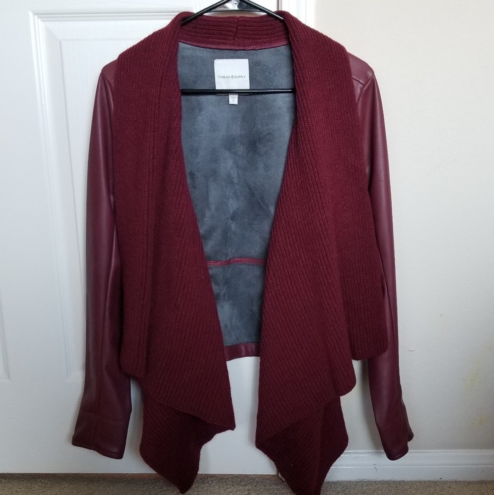 JustFab Deep Red Pleather Jacket